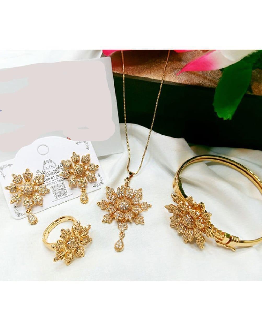 Flower Design Gold Plated