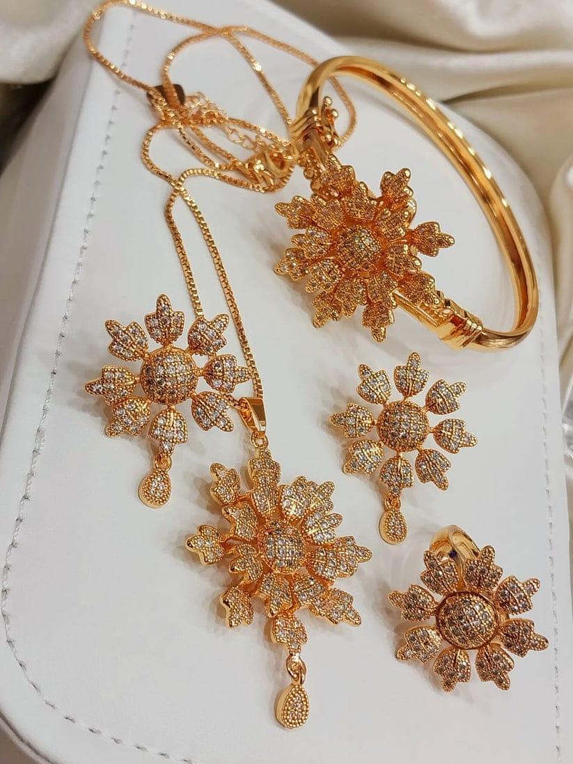 Flower Design Gold Plated