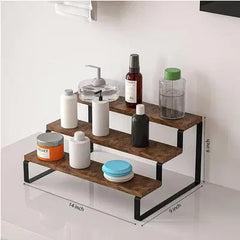 Elegant Wooden Kitchen Rack - 1 Pc Spices Organizer