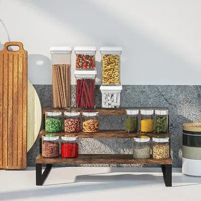 Elegant Wooden Kitchen Rack - 1 Pc Spices Organizer